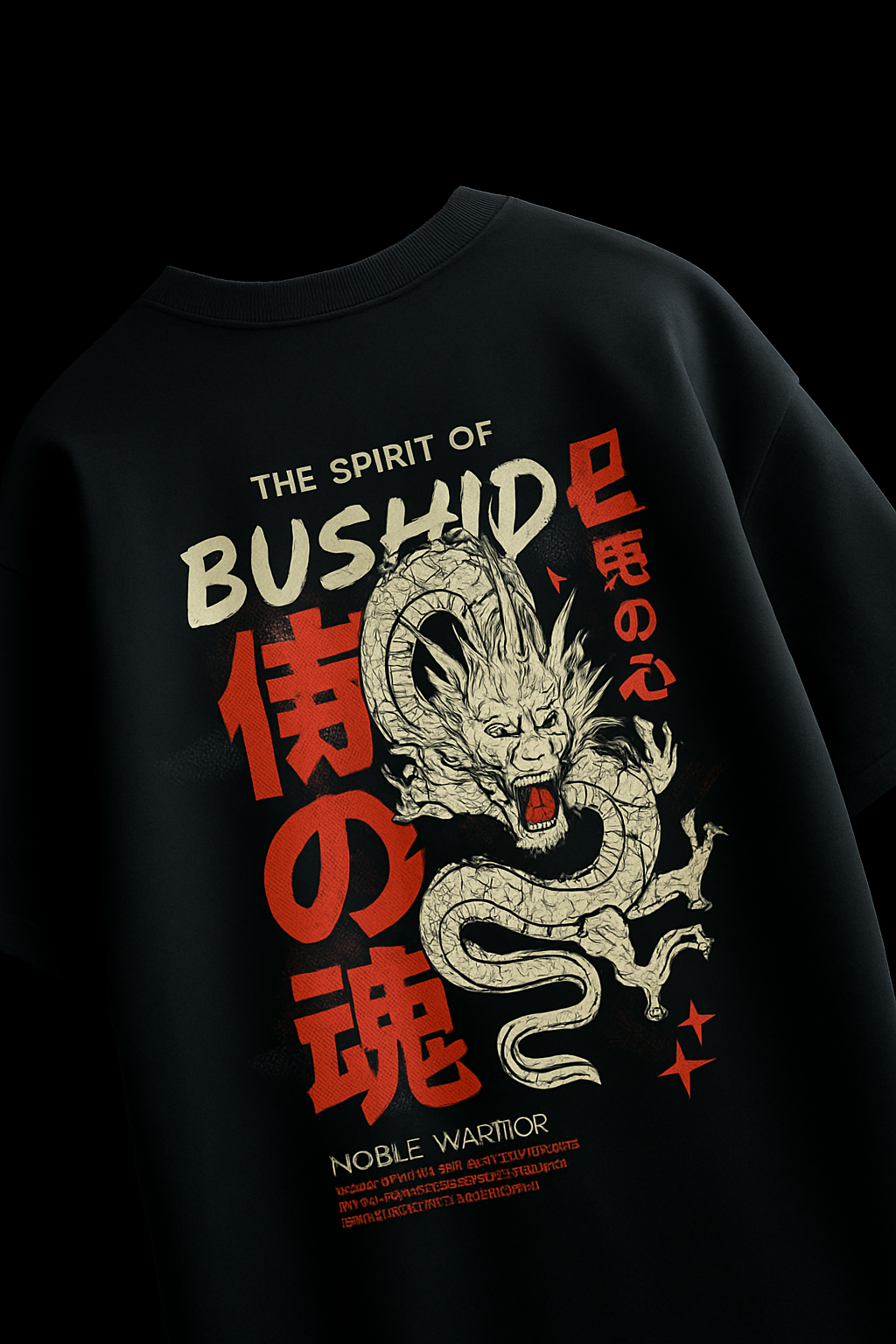 OVERSTYLES - Bushido Dragon Oversized Graphic Tee – Spirit of the Samurai