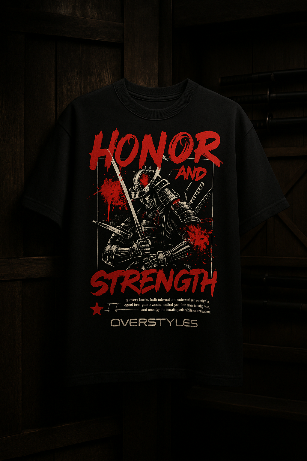 Honor & Strength Oversized Fit Samurai T-shirt – by Overstyles