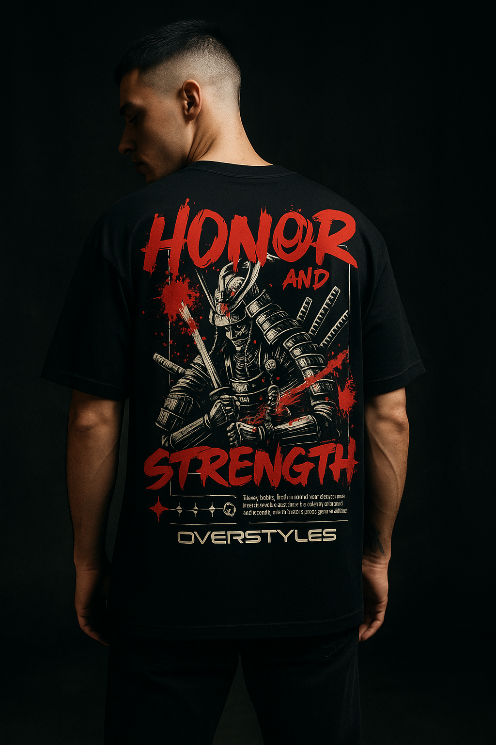 Honor & Strength Oversized Fit Samurai T-shirt – by Overstyles