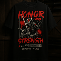 Honor & Strength Oversized Fit Samurai T-shirt – by Overstyles