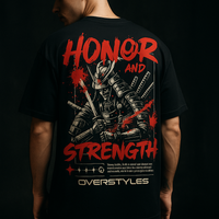 Honor & Strength Oversized Fit Samurai T-shirt – by Overstyles